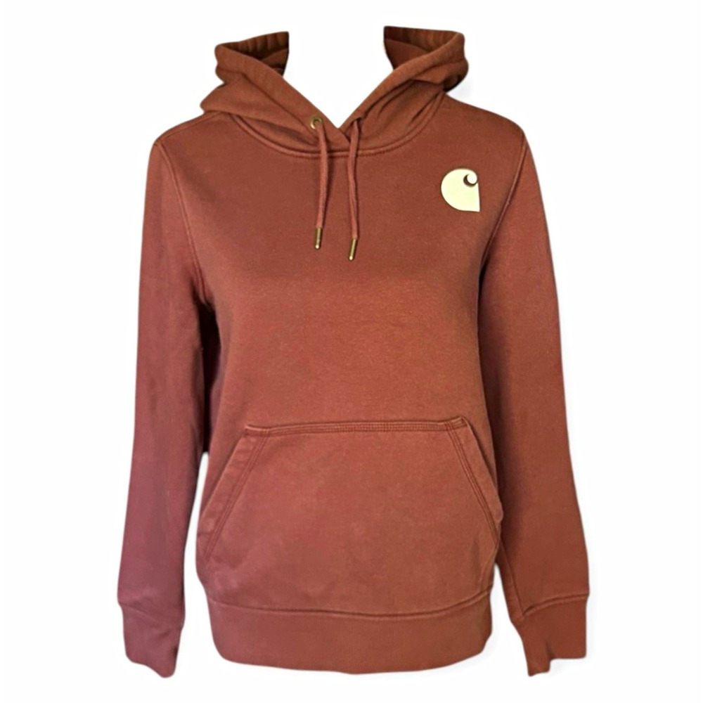 CARHARTT Brown Pullover Hoodie sz S (4-6) TS0288-W Athleisure Outdoor Sporty